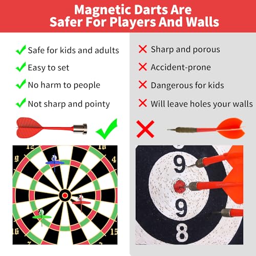 Image of Magnetic Dart Board Games for Kids with 12 Darts Outdoor Toys for Boys Age 8-13 Cool Stuff Gifts Ideas for Teenage Boy Girls Age 8 9 10 11 12 13 14 15 16 Game Room Decor
