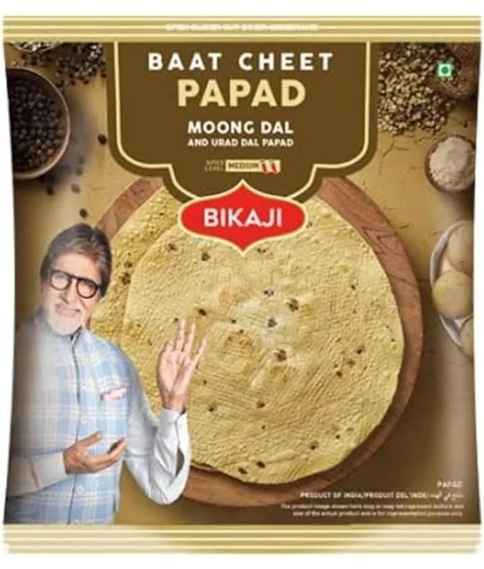 Bikaji Aslee Bikaneri - Baat Cheet Papad - Moong Dal Handroll Papad 400gm (Pack of 1)