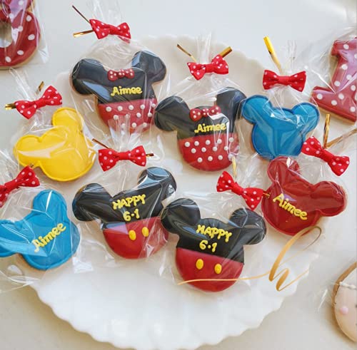 8 Pieces Mouse Cookie Cutters,Themed of Mickey Minnie Mouse Shaped Biscuit Mould, Stainless Steel Cake Cutter Set Baking Molds