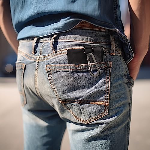 Lanyard Slim Minimalist Wallet for Men Women with RFID Blocking protector Wallets travel security Card Holder for Water-resistant Keychain Purse(Black)4