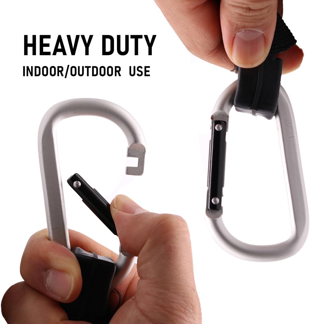 BoxerTool 16inch Heavy Duty Carabiner EPDM Strap – 2 Pack – Black Bungee and Protective Nylon Sleeve – Outdoor Bungee Cord Set