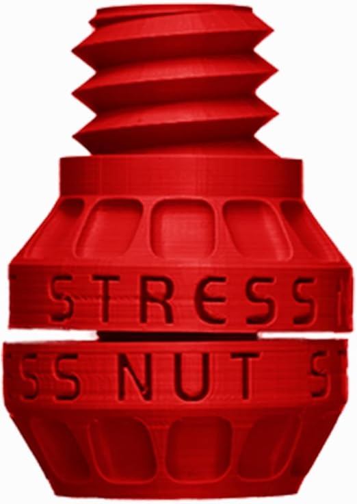 Grip Nut Red - Cool Fidget Tool for Adults - 3D Printed Stress Relief Tool & Sensory Stimulation - Perfect on The go Lightweight Fidget Tools for Anxiety. Designed for Busy Minds.
