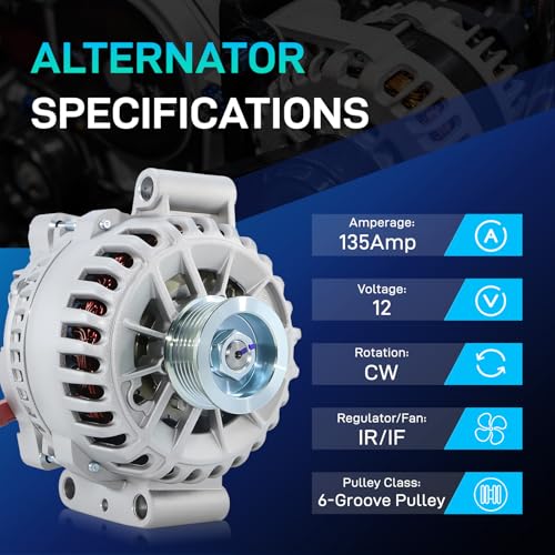 Image of Ford Mustang Alternator Replacement New for 2005 2006 2007 2008 4.0 L V6, 4R3T-AA 4R3T-AB 4R3T-10300-AA 4R3T-10300-AB 4R3Z-10346-AA 6R3T-10300-CB 6R3Z-10346-A 6R3Z-10346-ARM 400-14106 AFD0117