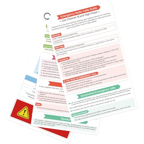 OCQOTAT Quick Guide for VHF Marine Radio-heavy plastic card,Handy Boating Must Haves,Boat...