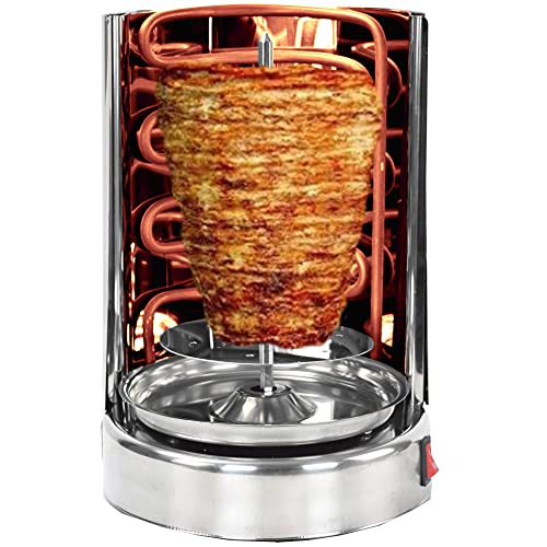 Syntrox Germany Dönergrill Edelstahl 1500 Watt Rotissiere Gyros Kebab inkl. 6 Schaschlikspieße RO-1400 Inox – Bild 3