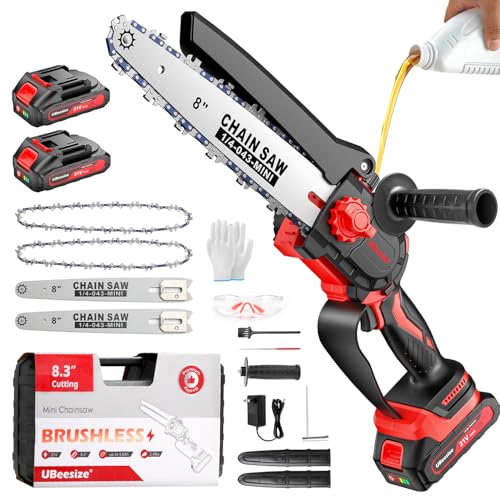UBeesize Mini Chainsaw Cordless 8inch | Longer Runtime...