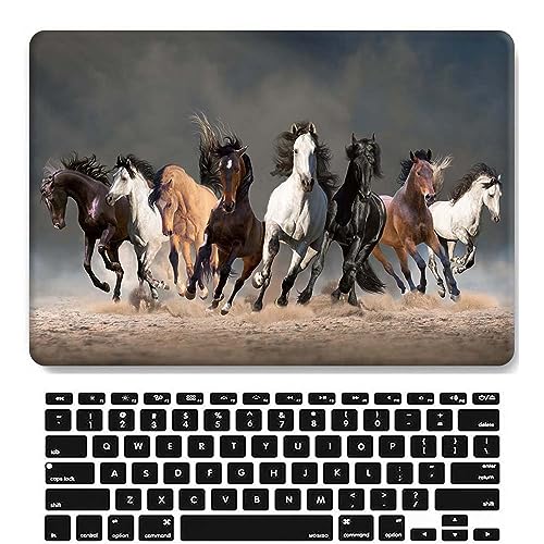 Laptop Case Compatible with New Macbook Air 13 inch 2020 2019 2018 Release A1932 A2179 A2337 M1 with Retina Display and Touch ID, Plastic Hard Shell Laptop Cover & Keyboard Cover - Horse