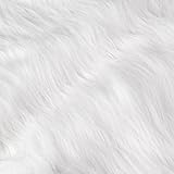 Länge: 155cm; Breite: 100cm Surepromise Kunstfell Lammfell Schaffell Sofa Teppich Weiß 155x100cm Dekofell Lammfellimitat Longhair Fell Optik