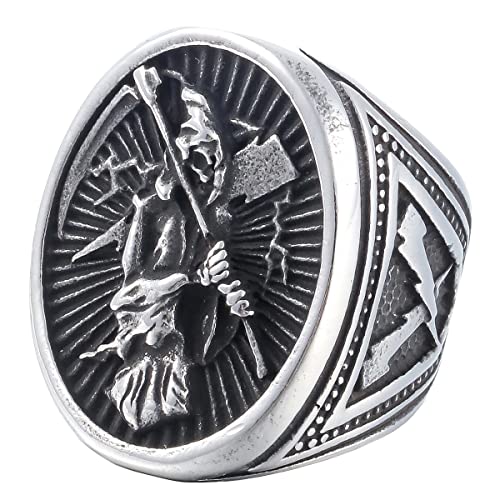 Image of Death Skull Ring for Men Stainless Steel Jewelry Biker Rings Scary Death Ring Skull for Gifts