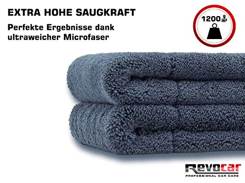 Revocar Premium Microvezel Handdoeken zwart Set van 2 (45x40cm) extreem absorberend, lak-vriendelijk, ultra-zacht - Auto… - Image 3