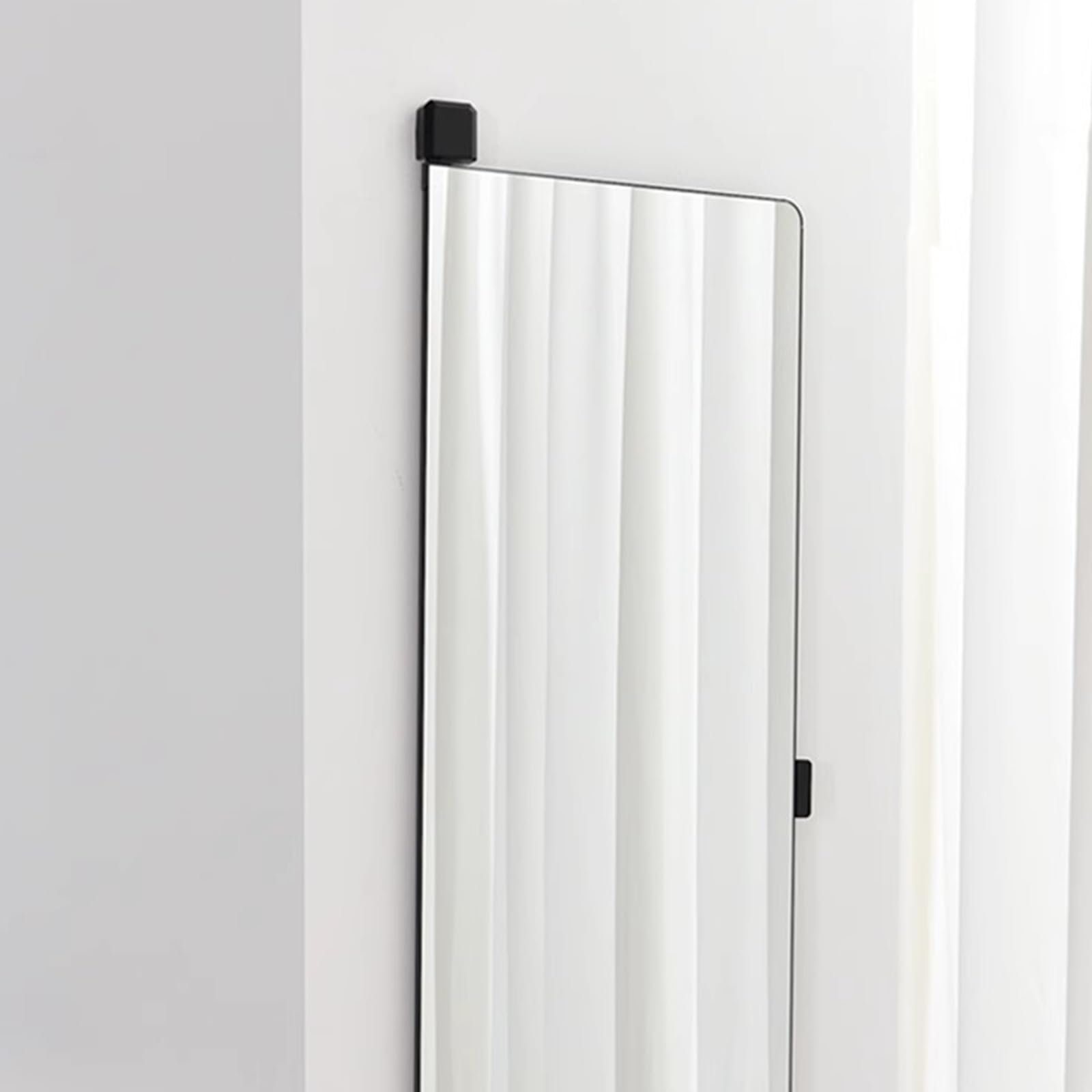 Miroir Coulissant Pleine Longueur Pour Armoire - 120x35cm, Pivotant, Design Invisible Intégré