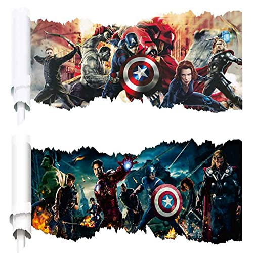 Kibi Stickers 3D Trompe L'Oeil Avengers Iron Man Stickers Muraux Iron Man Autocollant Personnage Marvel Iron Man