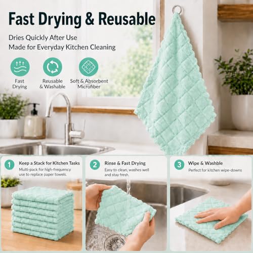 kimteny 12 Pack Dish Cloths for Washing Dishes