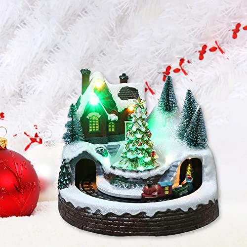 Statue de Maison de Noël et Arbre Décoratif pour Table de Salon - 6