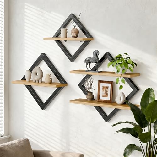 Floating Shelves Set of 3 - 2-Tier Hanging Wall Mounted