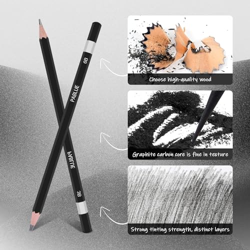 Crayons à dessin UNJOO Solution complète 14 graduations pour ne plus manquer de nuances - 3
