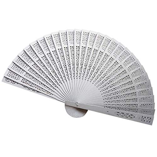 Handheld Folding Fan, 5 PCS Sandalwood Material Integrated Hollow Carving Lightweight Retro Hand Fans For Home Decoration - image 9