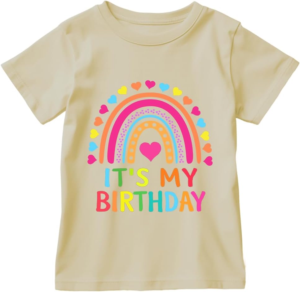 Birthday Girl Shirt 2nd 3rd 4th 5th 6th 7th Girls Birthday Tshirts Cotton Short Sleeve Tee Tops Outfit