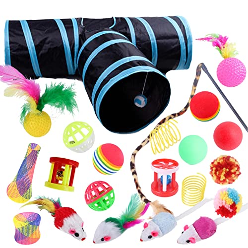 Conjunto de Brinquedos de Gato - Pacote de Brinquedos de Gato de 22 Peças,Brinquedo de gato de 22 pe