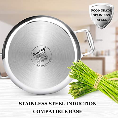 Duxtop Whole-Clad Tri-Ply Stainless Steel Stockpot with Lid, 8 Quart, Kitchen Induction Cookware 4 Gallery Image Duxtop Whole-Clad Tri-Ply Stainless Steel Stockpot with Lid, 8 Quart, Kitchen Induction Cookware 4 Gallery Image