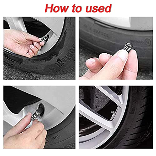 image for YALOK American Flag Tire Valve Stem Caps, 8 Pcs Anti-Theft Premium Met