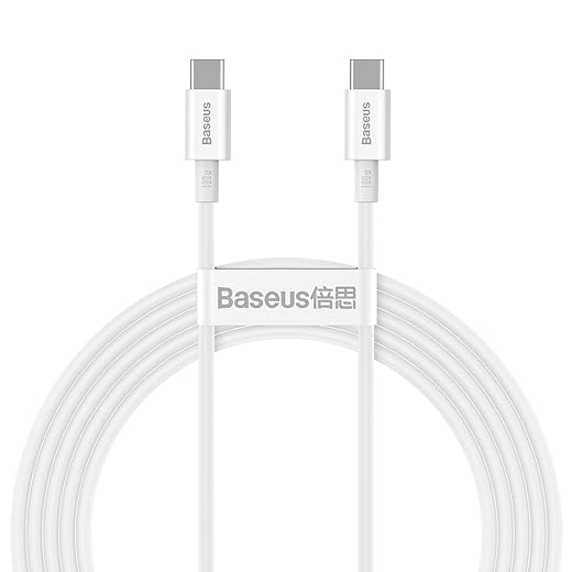 Baseus Cabo de dados de carregamento rápido da série superior tipo C para tipo-C 100W 2m (Branco)
