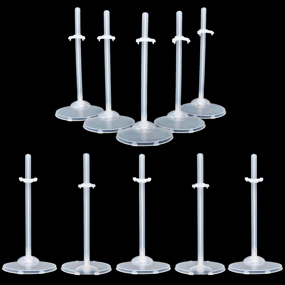 10PCS Transparent Stand Support for 11" to 13" Dolls Mini Display Holder