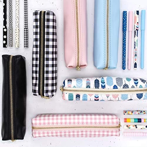 Pukka Pad, Carpe Diem, Slim Pencil Case, Feathers, Sky Blue Inside Lining