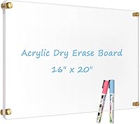 Vista 16 de Calendario de acrílico pequeño para pared, calendario de pared de acrílico transparente dorado de 12 x 14 pulgadas, tablero de borrado en húmedo