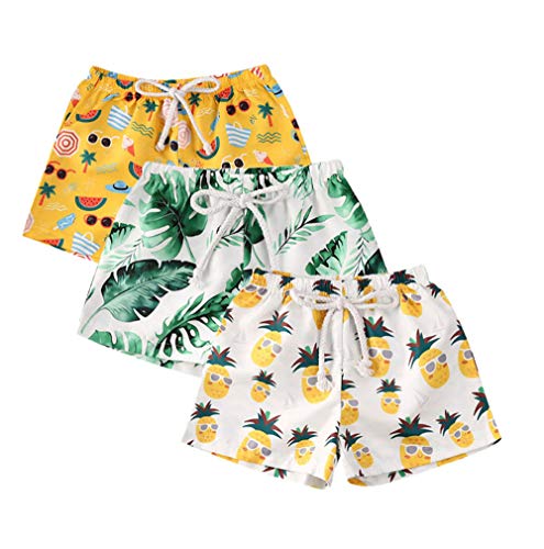 LUCKHA Toddler Baby Boy Summer Swim Short Trunks Funny Fruit Print Beach Short Swimsuit Bathing Clothes (White, 6-12M)