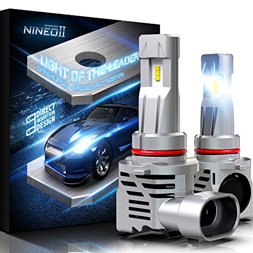 NINEO Wireless 9005 LED Headlight Bulbs w/Mini Design | 100% Direct Insertion | Hb3 All-in-One Conversion Kit ZES Chips 10000LM 6500K Cool White