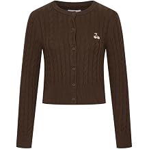 URBAN REVIVO Adorable Women's Cardigan - Cherry Embroidered Design with Soft Fabric