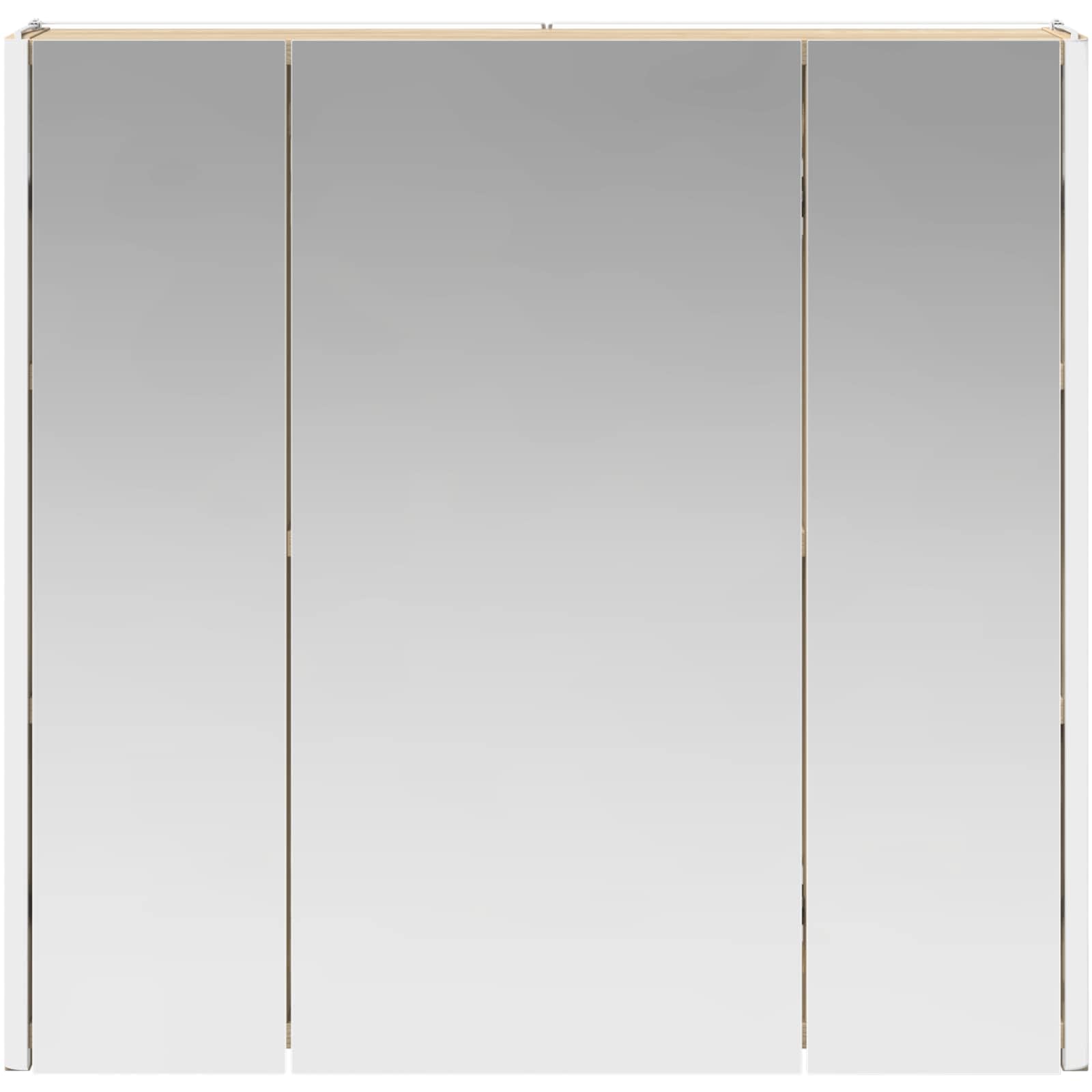 Szafka łazienkowa z lustrem Sonoma dąb drewnopochodny, 63,5 x 15,5 x 60,5 cm, z oświetleniem LED, montaż na ścianie, regulowane półki, miejsce do przechowywania i dwustronne lustro do