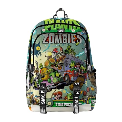 ISaikoy Anime Plants vs. Zombies Backpack Laptop Bag 3D Printing Daypack School Bag Bookbag 4
