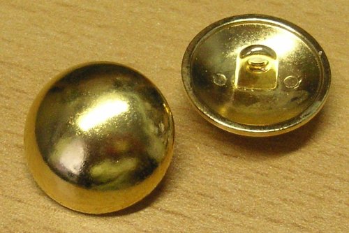 Preisvergleich Produktbild 10 Knöpfe 20 mm gold glänzend für Uniformen