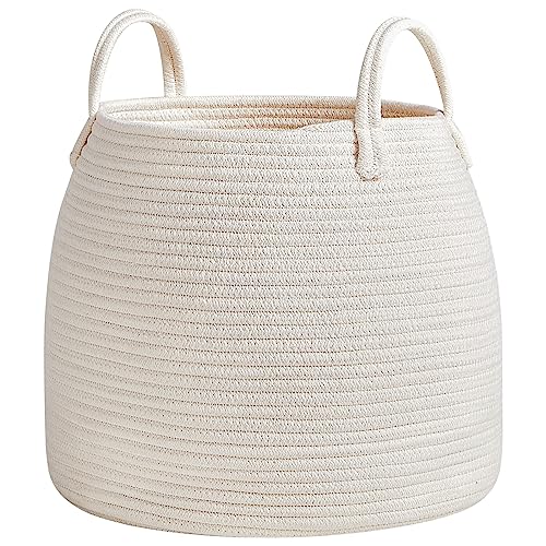 Nursery Laundry Basket Kids Hamper for Blankets PillowsToys 15x 13 Baby Toy Basket Nursery Storage for Boho Room Decor Ideal Gift for Baby Showers White