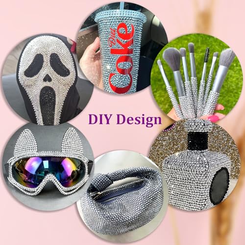 Image of 25000Pcs Resin Rhinestones for Crafting, Silver 2-6mm Mixed Sizes Non Hotfix Flatback Gems with 1Pcs Glue, Bedazzling Crystal for DIY Craft Clothing Mugs Tumblers Shoes Fabric Decor Nail Art