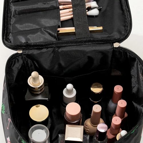 Image of NFI essentials Printed Cosmetic Organizer Bag, Makeup Bag for Women Toiletry Bag Makeup Organizer Make up Kit Travel Pouch Vanity Bag Pouch for Girls