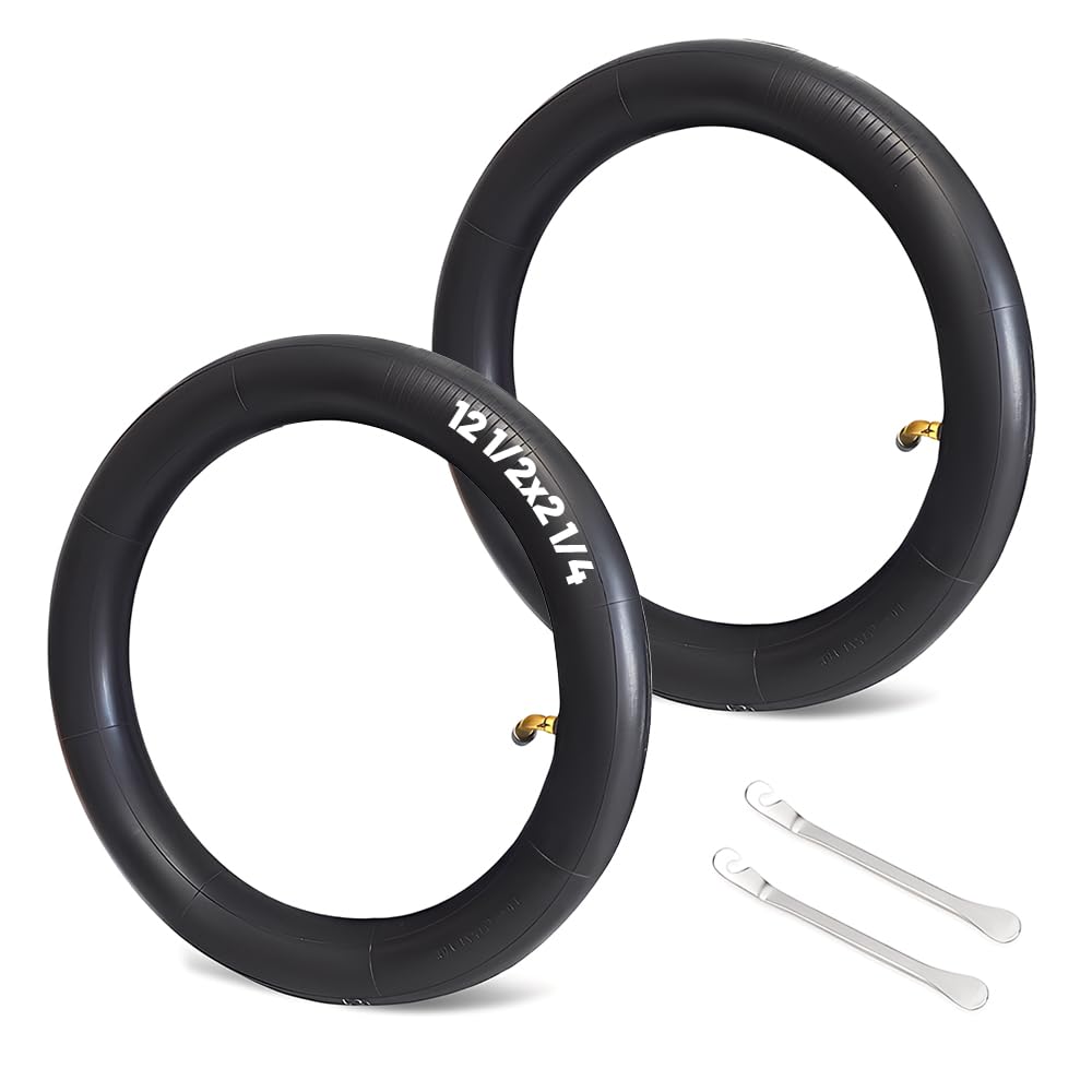2 PCS Camera D'Aria Passeggino 12 1/2 X2 1/4,Camera D'Aria Monopattino Antiforatura Spessore Ruote Scooter Elettrico,Ruote di Ricambio con 2 Leve di Montaggio per Biciclette, Triciciclo