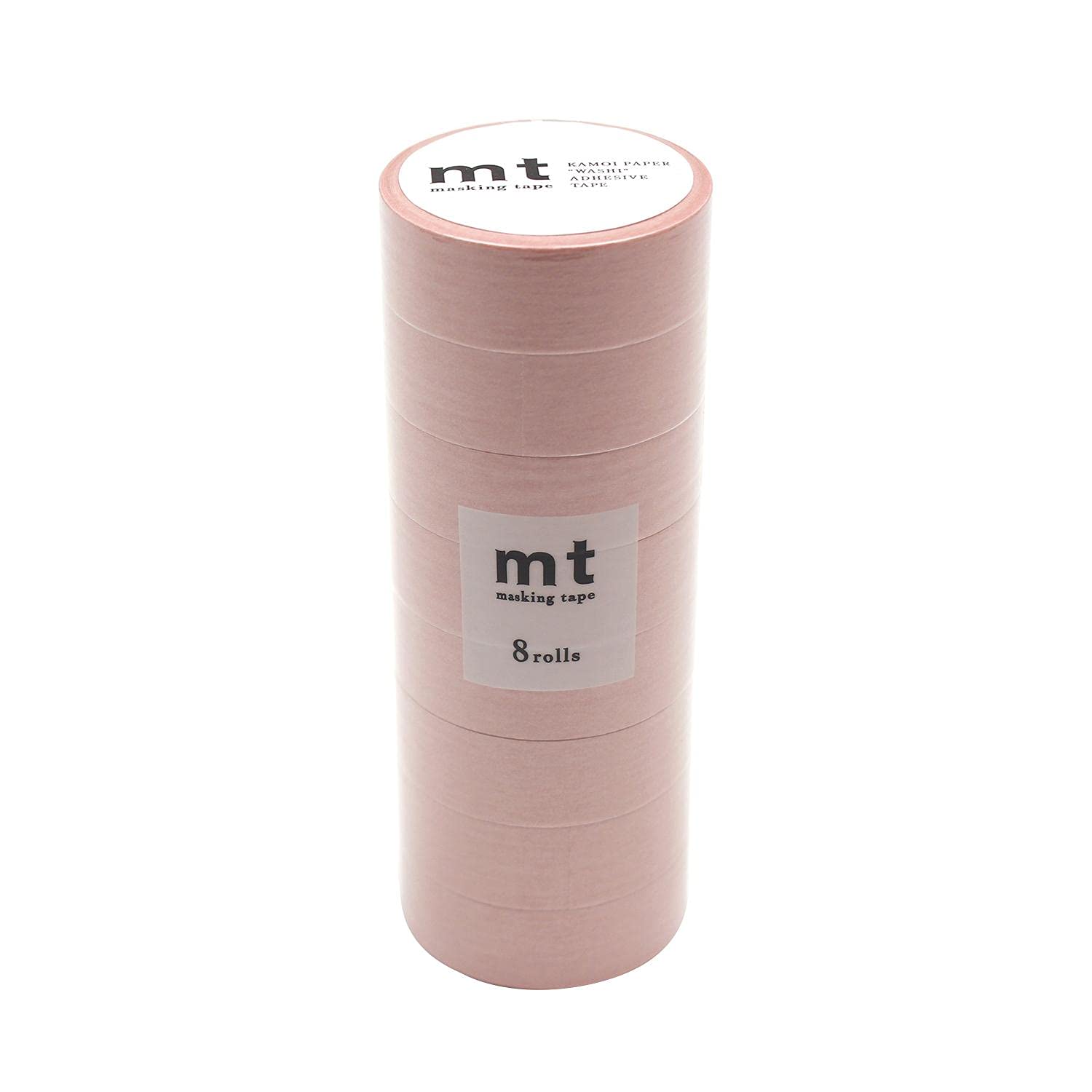カモ井加工紙 mt MT08P484 Masking Tape, 8 Pieces, Pastel Scarlet, Width 0.6 inches (15 mm) x 23.4 ft (7 m), Pack of 8 Same Color Rolls