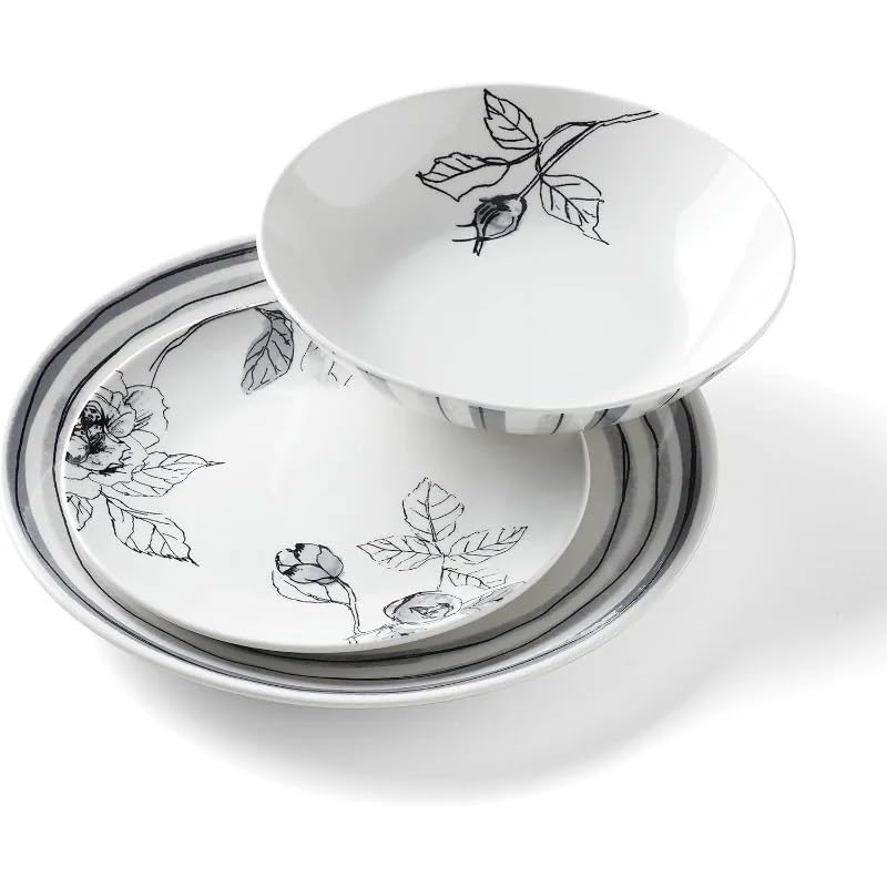 Ensemble de dîner moderne service de table rond vaisselle et assiettes plates