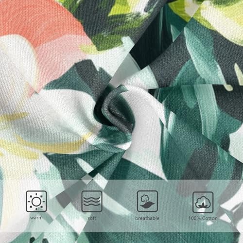 KLL Flowers Leaves White Pink Yellow Toddler Boy Pure Cotton Boxer Briefs Cute Children Undies3