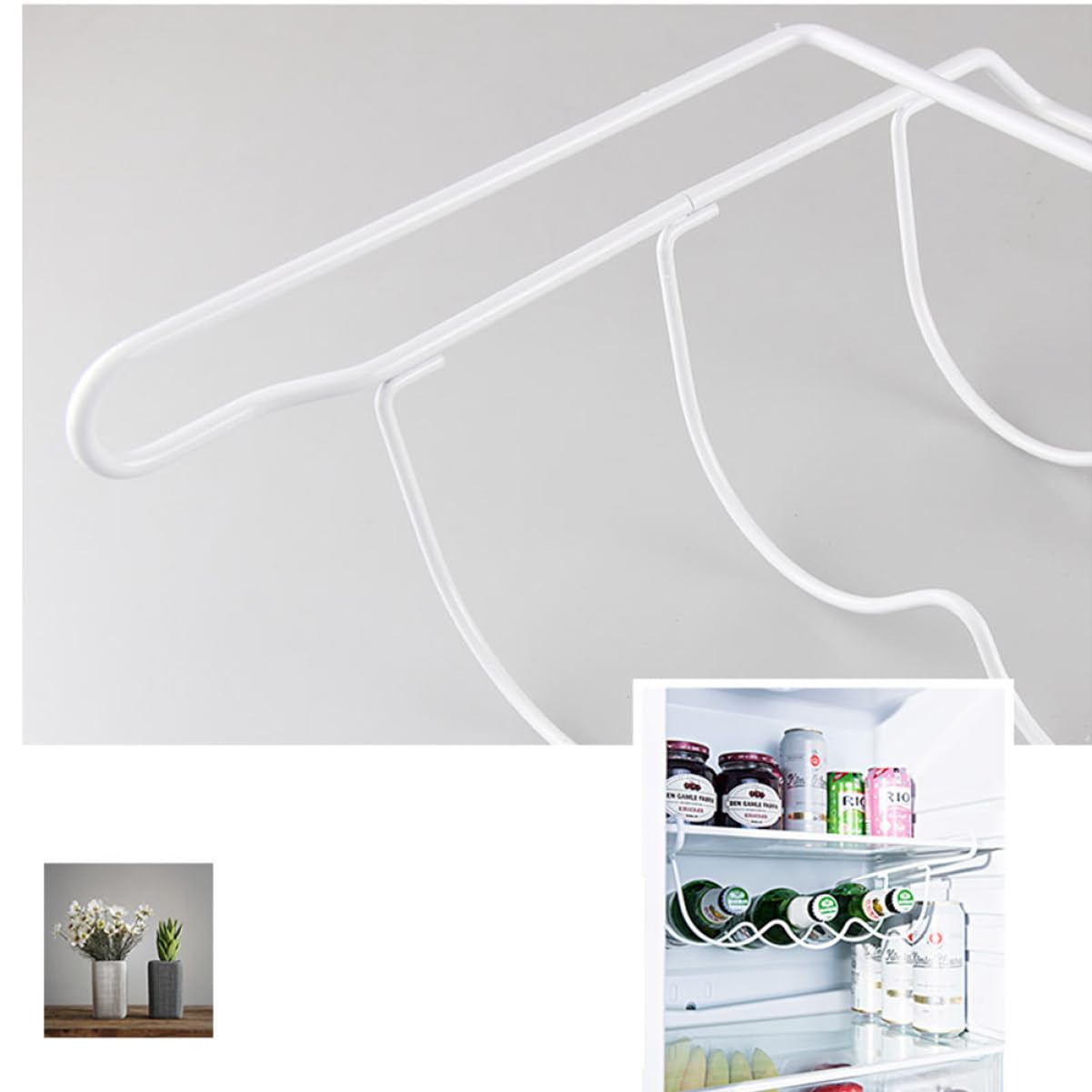 OKUMEYR Wine Storage Refrigerator Fridge Organization Iron Beer Holder Beer Bottle Organizer Easy to Clean