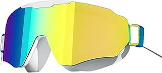 AYWTIUN Gafas de natación con Marco Grande, protección UV, Impermeables, HD, Gafas de natación for Adultos for Hombres y Mujeres para Nadar(White Colorful)