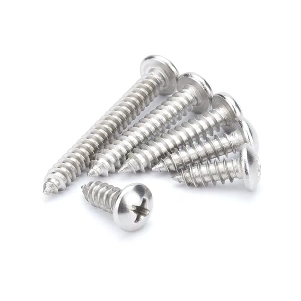 ANSIEDIO Self-tapping Screws Cross Round Head Wood Screws,304 Stainless Steel Drywall Screw, M4×20mm,50 pcs — image 1