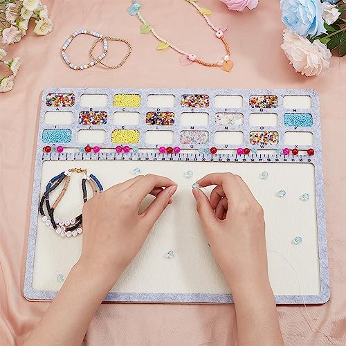 Benecreat TOOL-WH0002-66-US Large Rectangle Felt Beading Mat, Felt Bead Design Boards With Centimeter Alphabetic Scale Beads Tray Bead Pads thumb #2