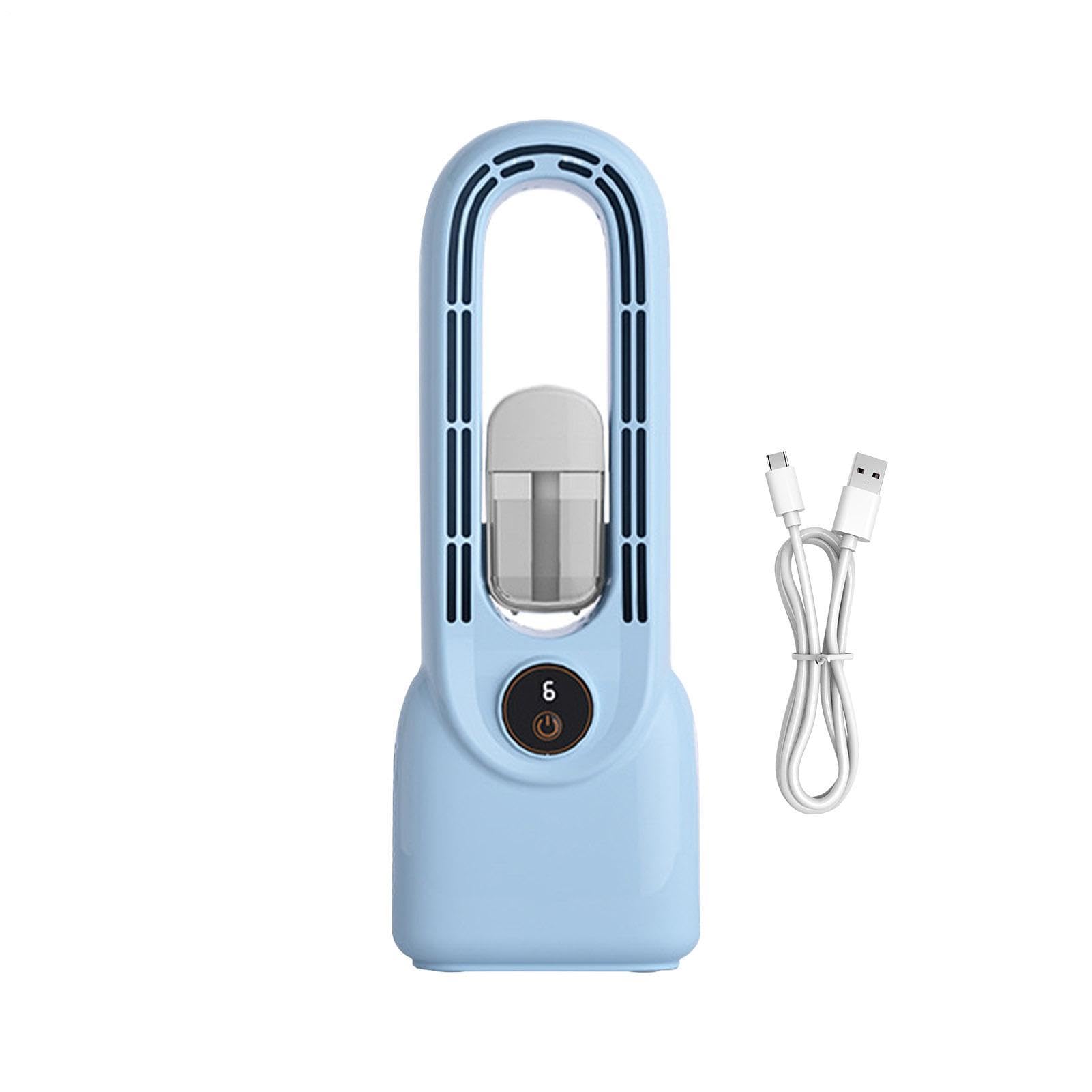 Ventilatore Da Scrivania Ricaricabile Ventilatore Senza Pale a 6 Velocità e | Fan a silenzioso, ricarica Type-C 1500mAh per auto, spiaggia, casa, camera da , ufficio, esterno, comodi