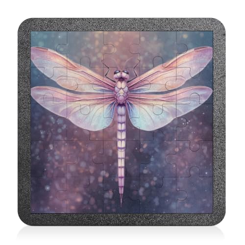 cfpolar Cadres de puzzle personnalisés pour adultes et enfants, cadre photo de puzzle personnalisé à partir de photos, panneau de puzzle personnalisé de 25 pièces, cadres photo pour puzzle, libellule