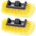Ngapew 2 Pack Car Wash Brush Head, 10'' Car Wash Scrubber with Soft Bristle, Car Cleaning Brush Exterior Vehicle Wash Equipment Replacement for Auto RV Truck Boat Camper