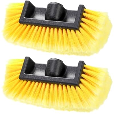 Ngapew 2 Pack Car Wash Brush Head, 10'' Car Wash Scrubber with Soft Bristle, Car Cleaning Brush Exterior Vehicle Wash Equipment Replacement for Auto RV Truck Boat Camper
